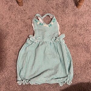Blue plaid romper 9m